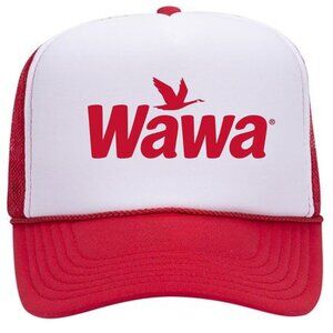 Wawa Foam Trucker Mesh Snapback Cap Hat Red & White